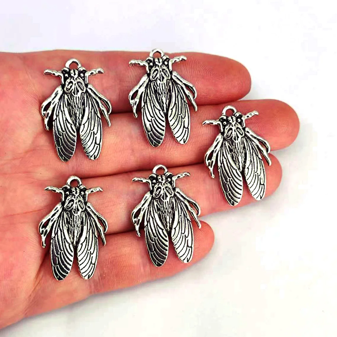 50pcs free shipping  insect cicada skull head charm making jewelry findings for DIY earring necklace