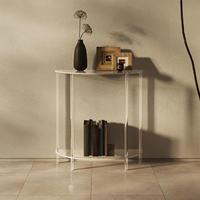 Acrylic Side Table Accent Table for Small Space Modern Portable Storage Shelf for Home Bathroom Bedroom Kitchen Living Room