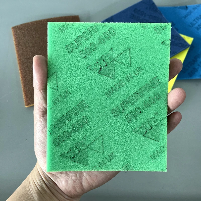 sia Foam Sponge Flat Pads 115*140mm, For Metal And Old Paintwork Sanding And Polishing, Coloured sandpaper ,5pcs