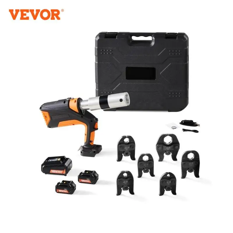 เครื่องมือกด vevor Pro ท่อไฟฟ้า18V สำหรับ1/2นิ้วถึง2นิ้วสแตนเลสทองแดง PEX มอเตอร์ไร้แปรงถ่าน6 Pro