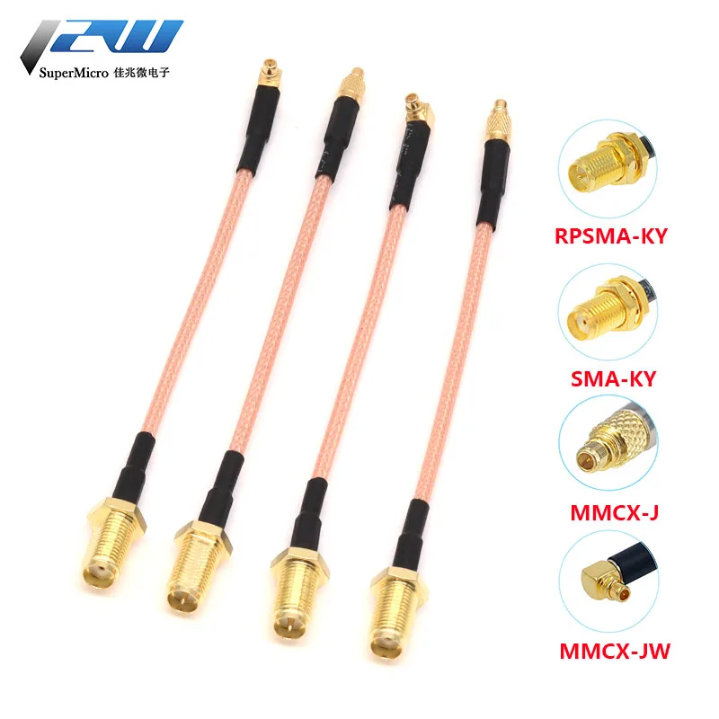 RG316 SMA to MMCX Cable RP-SMA Female Nut Jack To MMCX Male Plug Straight & Right Angle WiFI Antenna RF Coaxial Extension Jumper