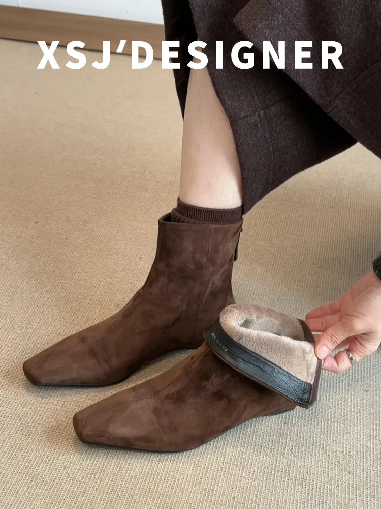 bottes-d'hiver-en-cuir-pour-femmes-tete-plate-elastique-coupe-ajustee-doublure-en-fausse-fourrure-semelle-en-caoutchouc-rehaussante-bottes-faion