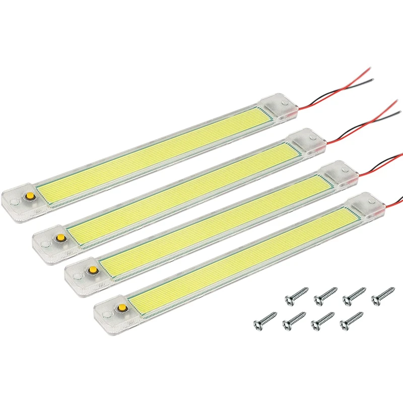 4Pcs 12-24V 84LED Car COB Interior Light Bar Car LED Interior Lights RV Ceiling Dome Lights For Camping Cars Trailers