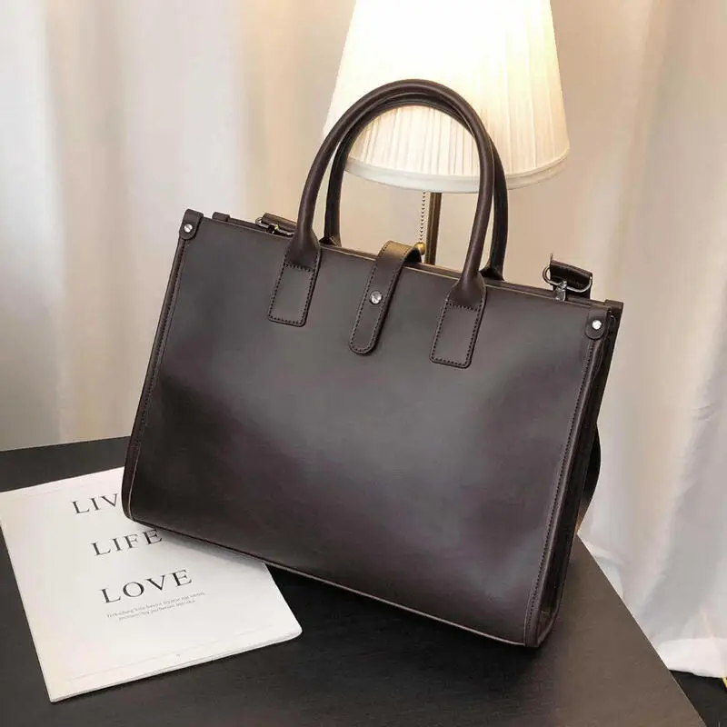 Man Briefcase Men Handbag Messenger Transverse Men Shoulder Bag Korean Popular Office Business Large Capacity Teacher Briefcase