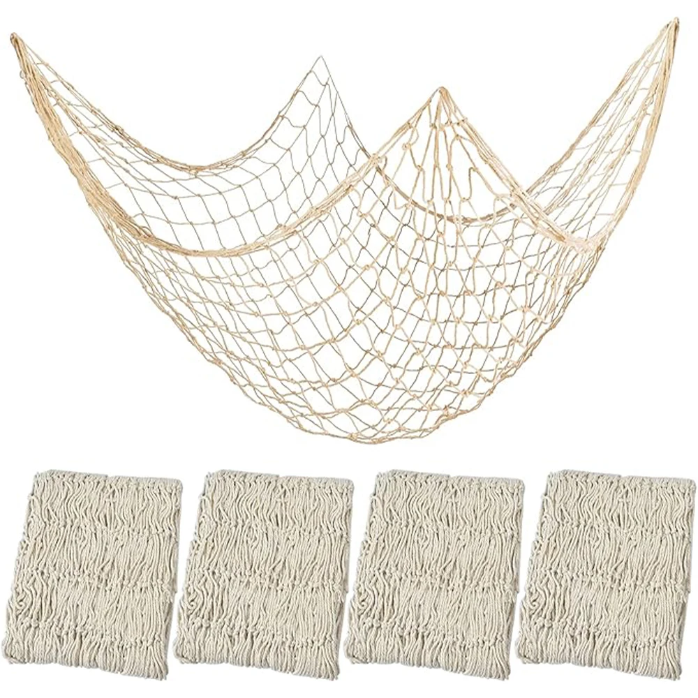 

1Pc Natural Fish Net Decoration 2M Blue White Ocean Themed Wall Hanging Under The Sea Mermaid Hawaii Beach Pirate Party Supplies
