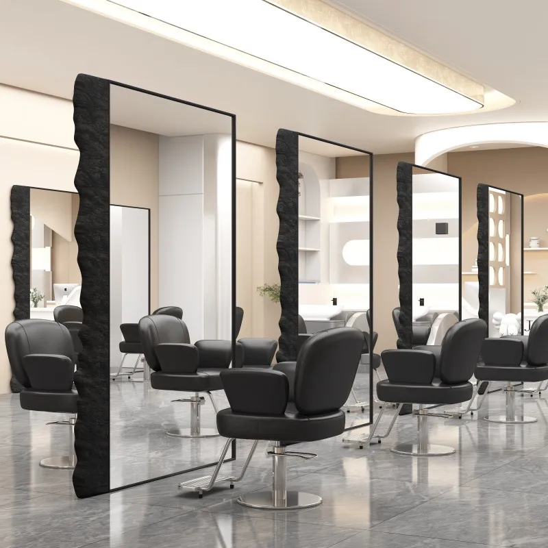 New high-end hair salon, mirror table hair salon dedicated single and double-sided floor mirror hair salon