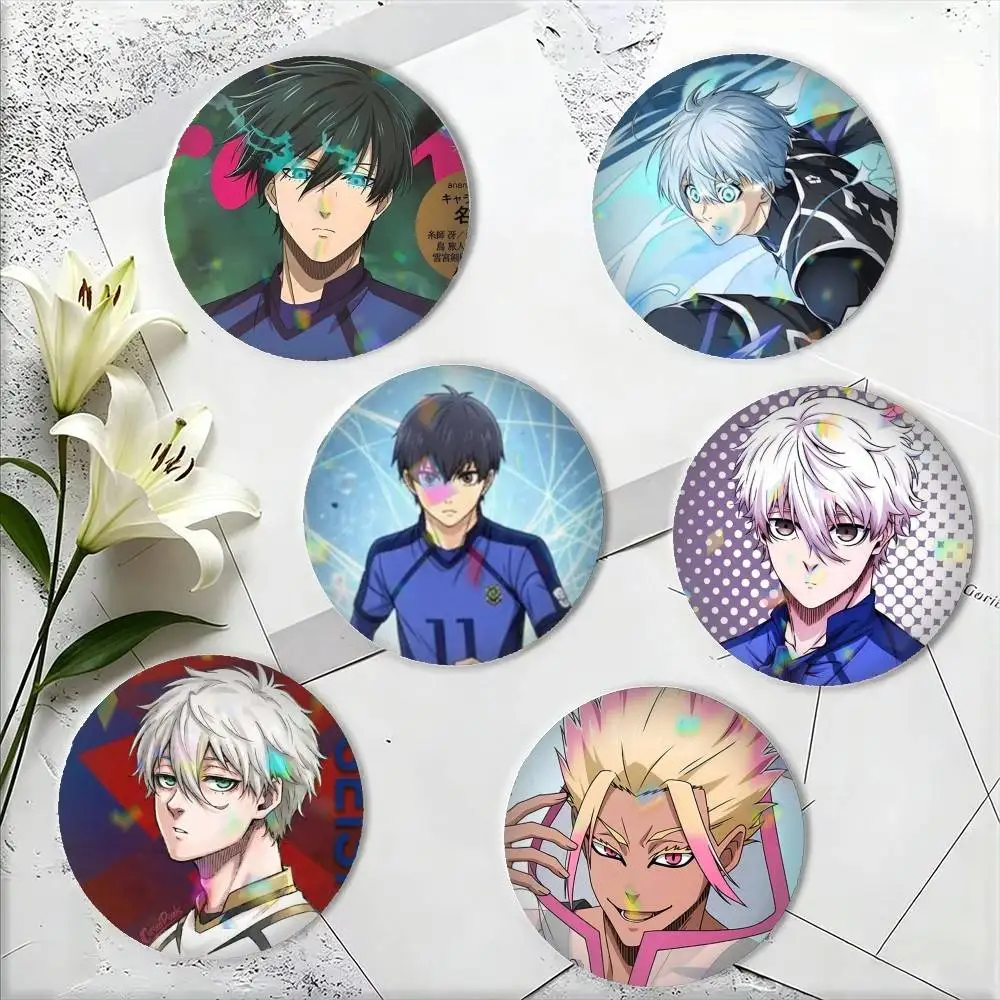 Blue Lock S-Shidou R-Ryusei 25 32 44 58 75mm Badges Personalized Round Brooches Pins Accessory Gift