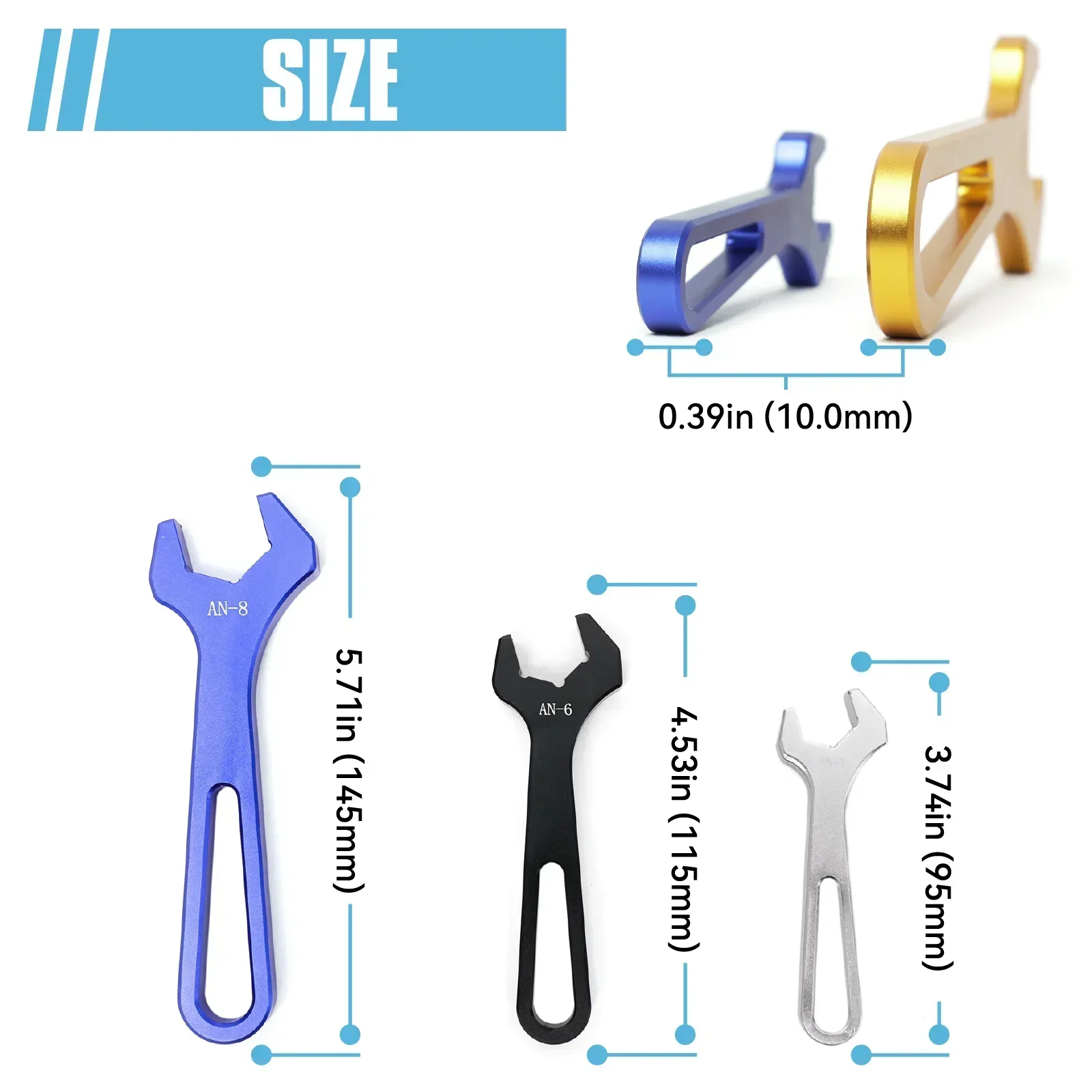 Aluminum AN Hose Fitting Tool Set 6 Piece Lightweight Durable Wrench Kit for Automotive AN3 to AN16 Fittings Universal