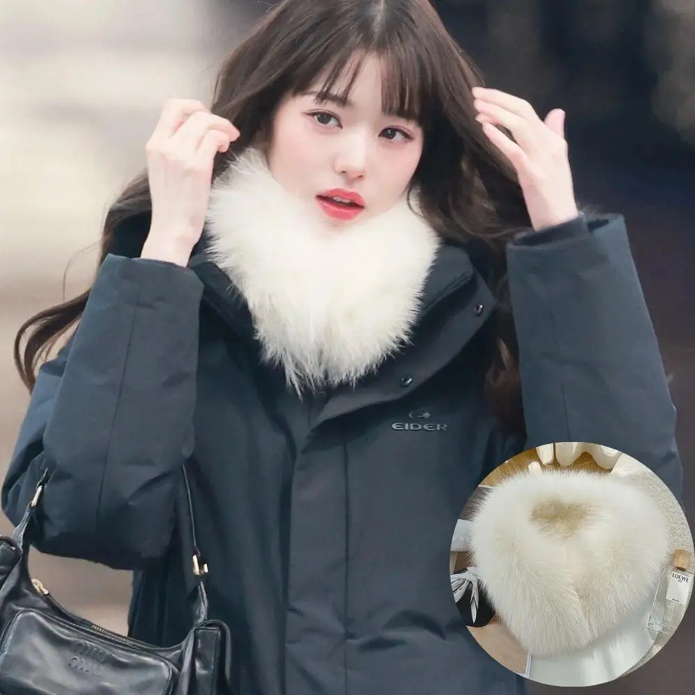 

Шарф из натурального меха лисы, роскошный утолщенный шарф с воротником из натурального меха, женский осенне-зимний двусторонний пушистый меховой платок, утеплитель для шеи