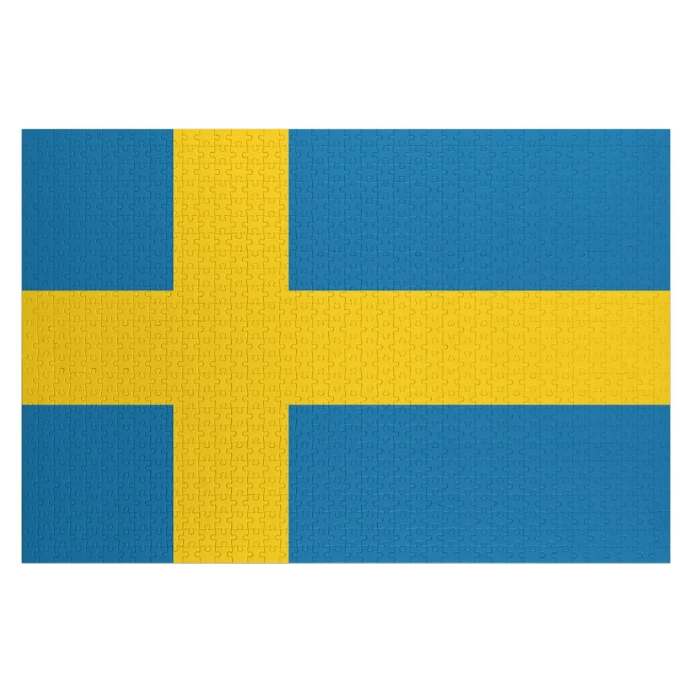 Swedish Flag of Sweden Jigsaw Puzzle Customized Gifts For Kids Custom Personalised Jigsaw Jigsaw Custom Puzzle