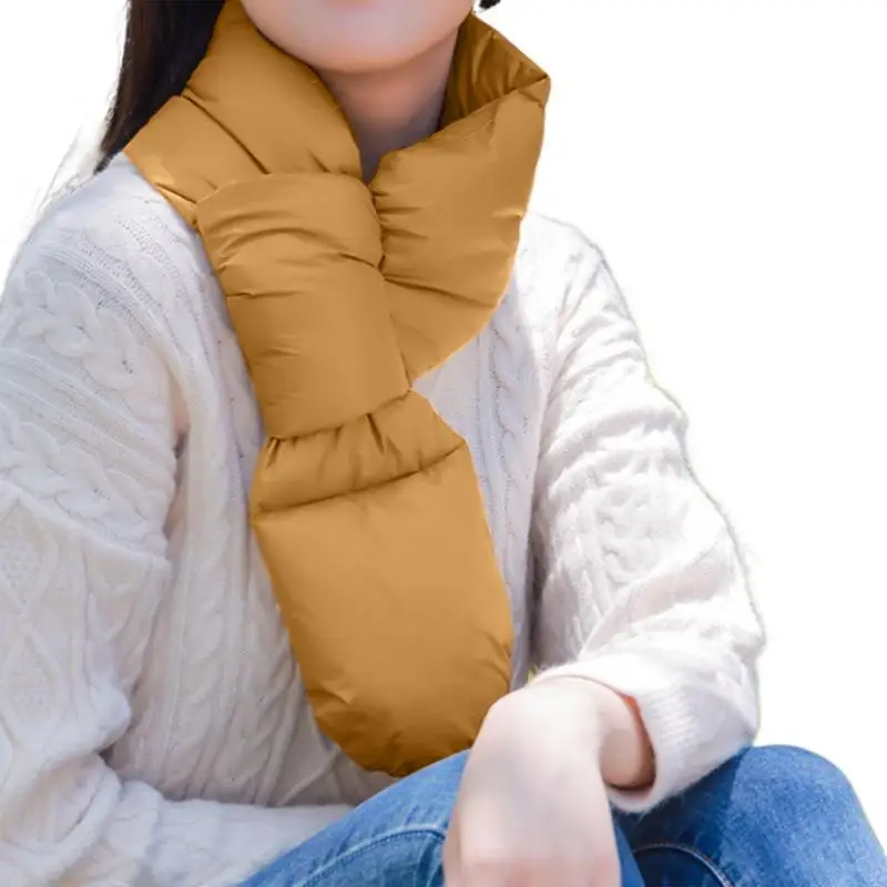 Duck Down Scarf Lightweight Unisex Warm Down Scarf Kids Adults Waterproof Windproof Down Scarf Solid Color For Skiing