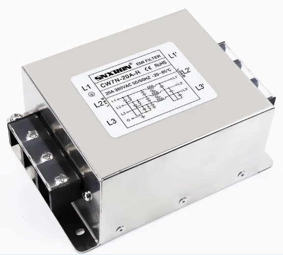 

CW7N-20A-R EMI Purification Power Filter Three-phase Three-wire Anti-interference AC 380V 20A