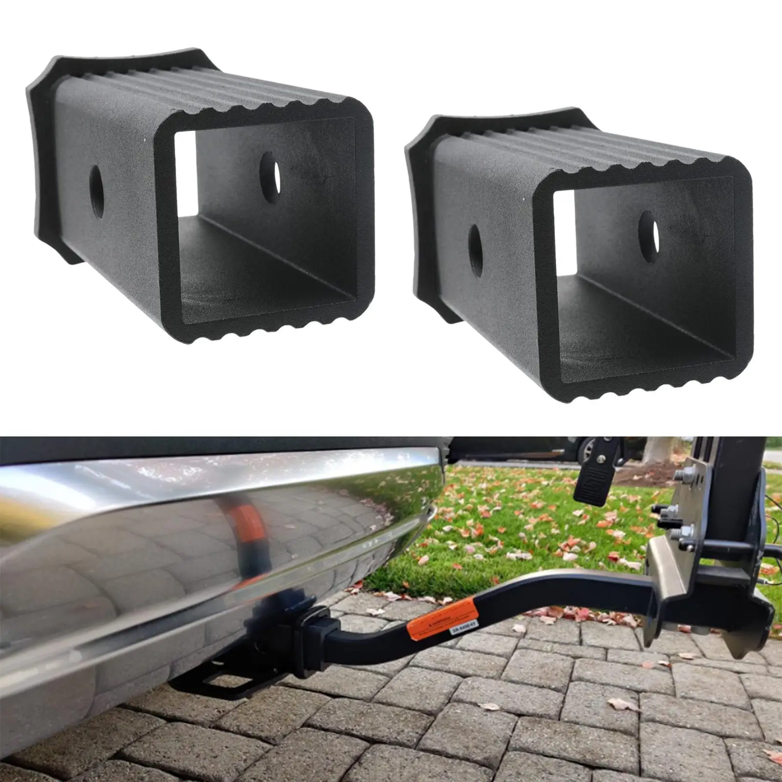 Trailer Hitch Extender Converter Hitch Accessories Square Mouth Powder Coat Finish for Safe Tow Pin Truck Bike Carrier Use