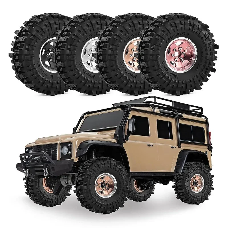 

1.9 inch Beadlock Wheel & Tire Set with 12mm Hex for 1/10 RC Crawler TRX4 TRX6 Axial SCX10/SCX10 II/SCX10 III Gen7/8 D90 VS4-10