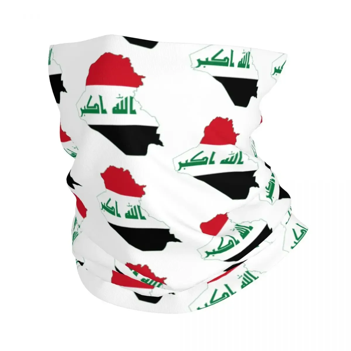 Iraqi Iraq Flag Map Bandana Winter Neck Warmer Men Windproof Wrap Face Scarf for Ski Gaiter Headband