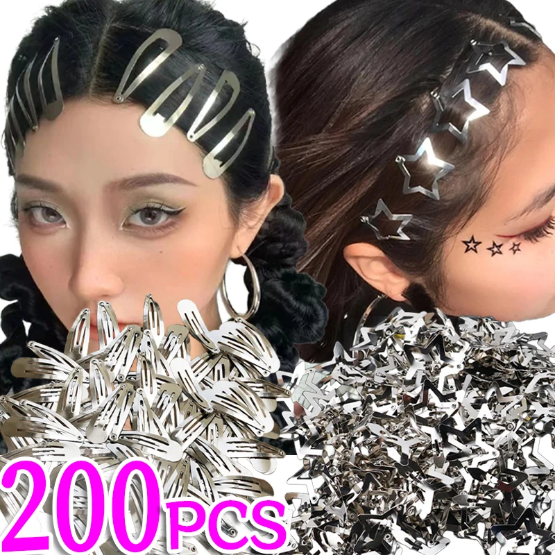 مشابك شعر نجمة فضّية للنساء ، دقات صغيرة ، مشبك جانبي BB ، معدن الفتيات ، دبوس شعر فاخر على شكل منقار البط ، أغطية رأس جميلة ، الموضة ، 2 ،!!!