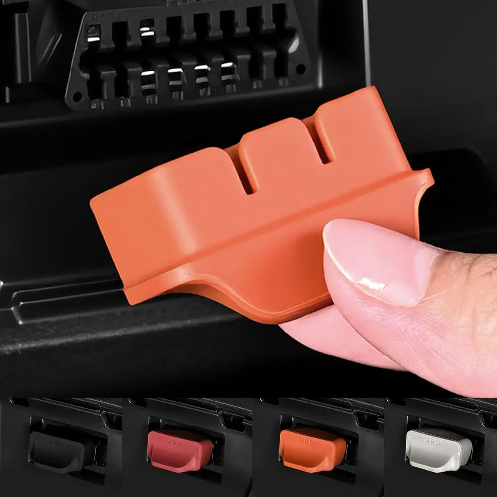 Silicone Car OBD Port Dust Cover Handle Design OBD Car Lock Caps Dustproof Protector Port Sleeve Accessories Waterproof F3T9