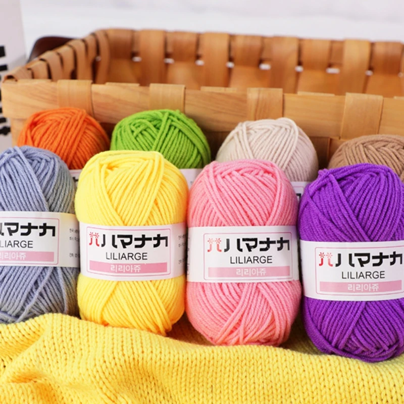 3PCS DIY Baby Milk Sweet Soft Cotton Knitting Wool Yarn Thick Fiber Velvet Yarn Hand Knitting Wool Crochet Yarn for DIY Sweater