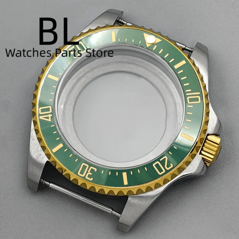 BLIGER 43mm Two Tone Silver Gold SUB GMT Watch Case Sapphire Glass Fit NH34 NH35 NH36 Miyota DG ETA2824 2836 PT5000 Movement - view 6
