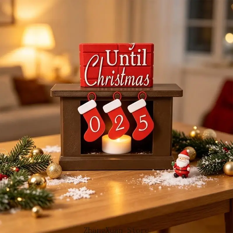 Weihnachts-Adventsherd-Display mit austauschbaren Zahlenstrümpfen 3XUF – Detail 4