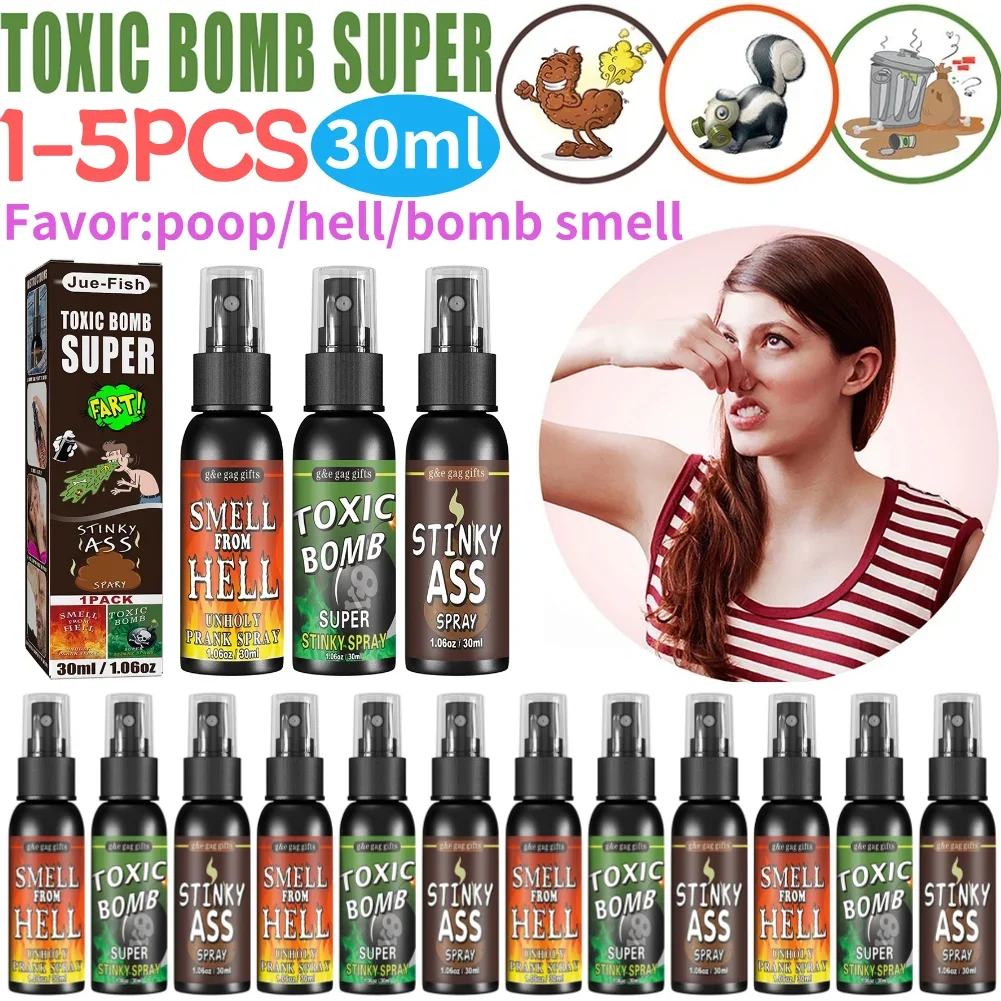 30ml Fart Gag Spray Prank Joke Plastic Smelly Stinky Gags Party Supplies Liquid Fart Gag for Adults Kids Non Toxic for Halloween