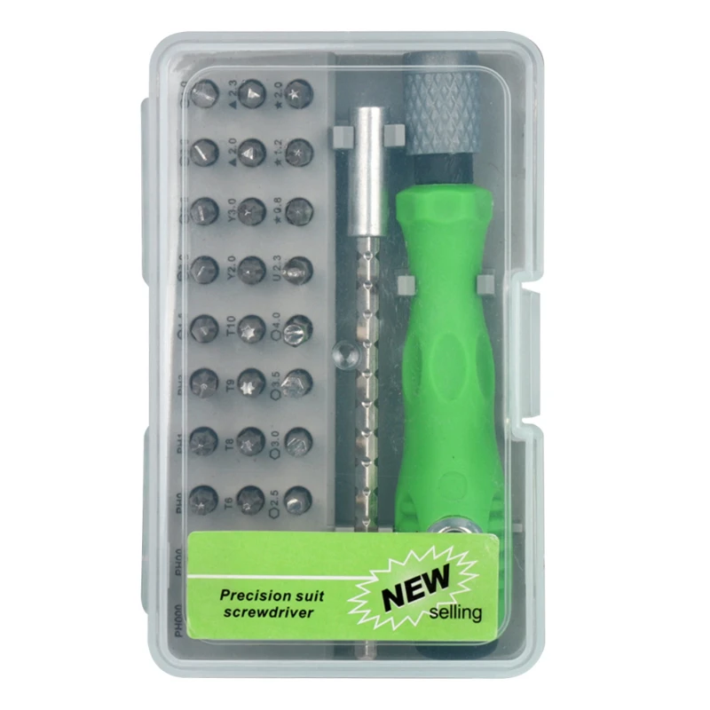 32-in-1 Clock Household Hardware Tools Multi-use Bit  Phillips Screwdriver  Precision Screwdriver Set