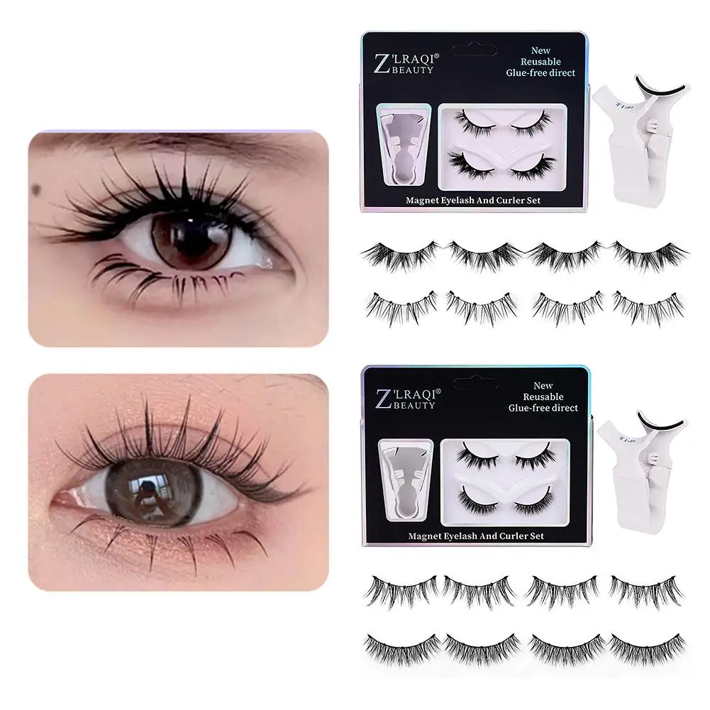 磁気吸引まつげナチュラルルック接着剤なしで素早く着用再利用可能な自己粘着つけまつげセット韓国メイクアップツール