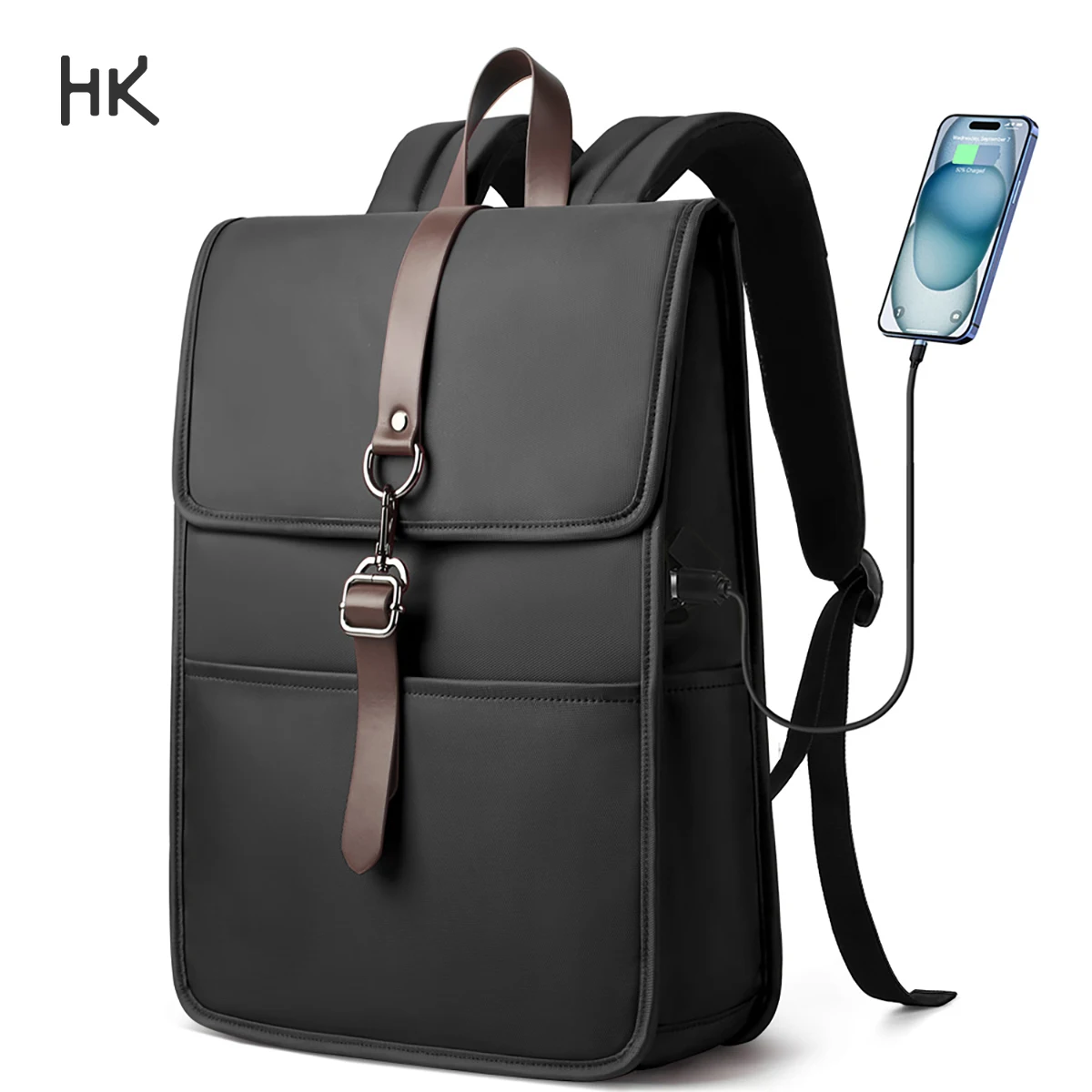 

HK Fashion Women's Backpack Waterproof Classic 15.6'' Laptop Bag with USB Port Casual Travel Backpack Vintage College Backpack