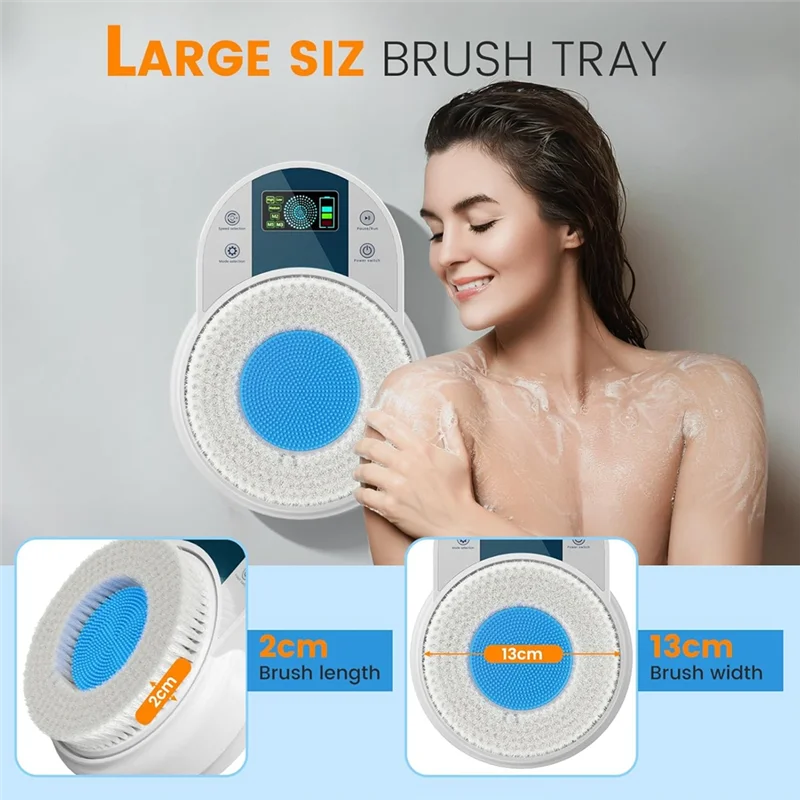 

Back Scrubber For Shower,Body Scrubber,Wall-Mounted Electric Back Scrubber,Deep Clean Shower Scrubber With Smart-A58E