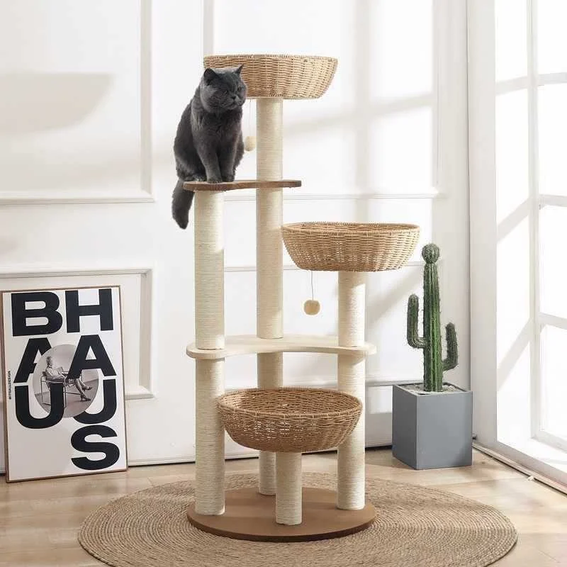 

Multi-Layer Space Capsule Sisal Scratching Post Integrated Cat Climbing Frame and Jumping Platform Household Sundries Cat Toy