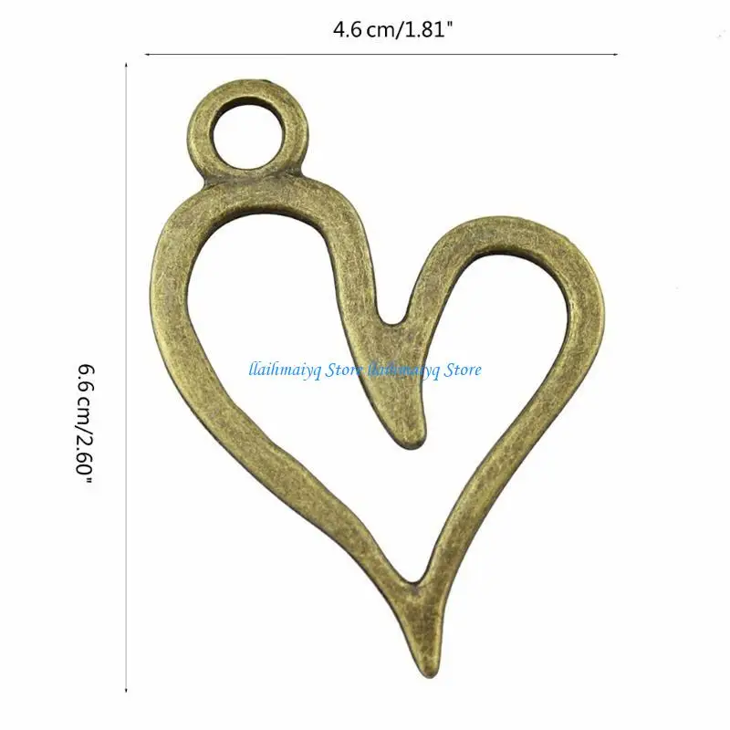 573B 10 20 PCS Metal Jewelry Making Set Heart Shaped DIY Components Heart Pendant