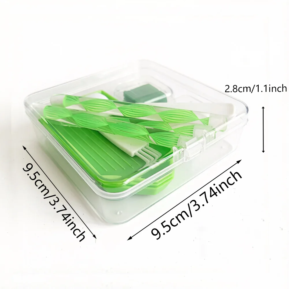 DIY Diamond Painting Tool Kit 4 Color Storage Box With Tray Wax Tweezers Pen Set 5D Diamond Embroidery Accessories Craft Tools view 2