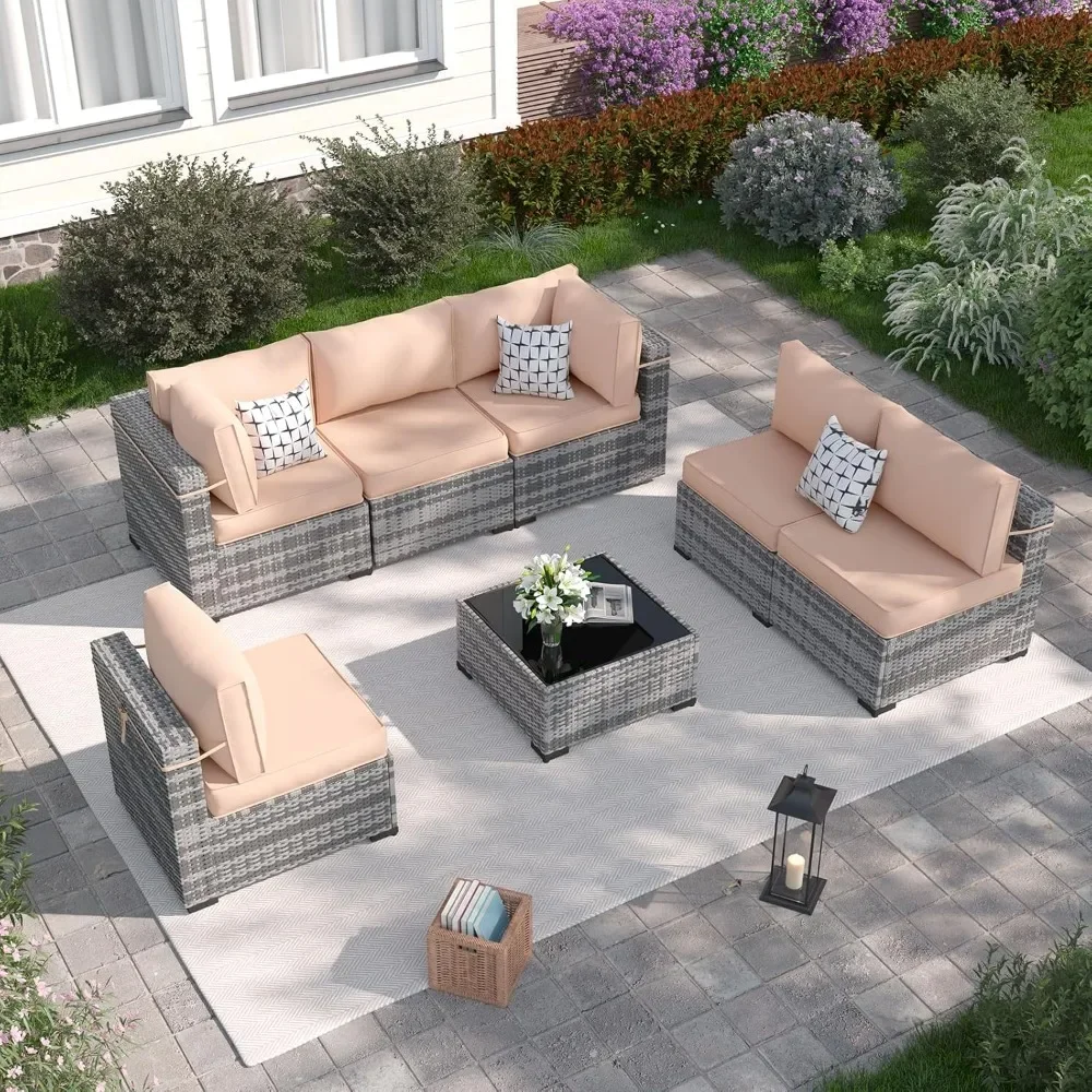 

Набор из 7 предметов, плетеная мебель, диван, чехол для мебели патио, набор для уличного патио