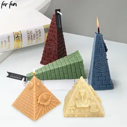 For Fun 3D Cube Pyramid Candles Silicone Mold Triangle Tower Aromatherapy Candle Resin Mould Gypsum Craft Making Mold Home Decor