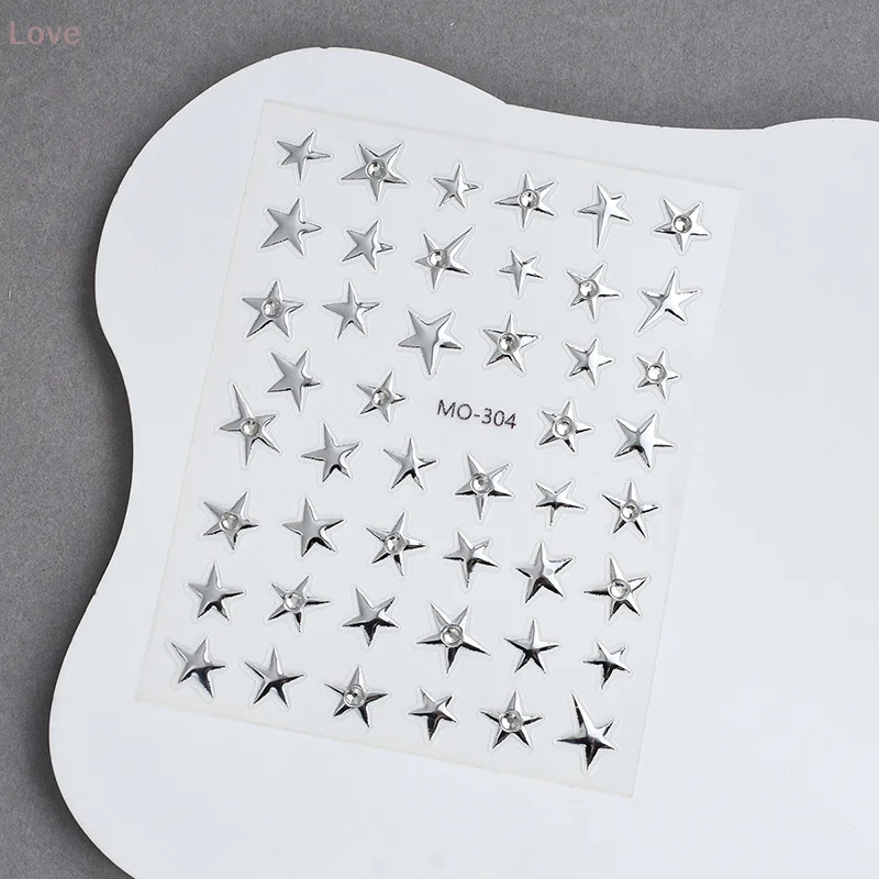 [L&P] 五芒星ネイルステッカー ダイヤモンド付き 不規則な形のネイルステッカー 強化粘着 立体的な個性