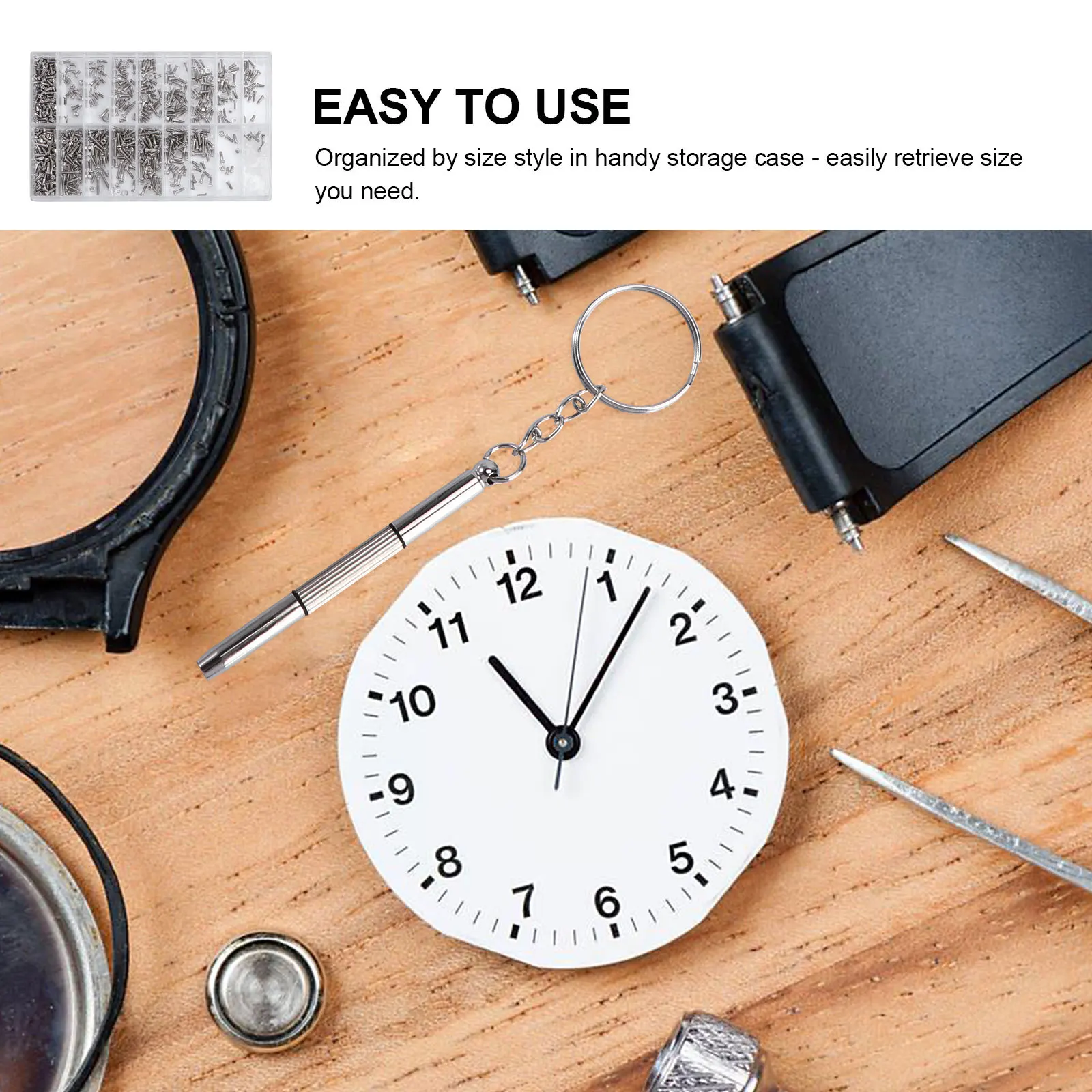 

1000Pcs Nose Pad Screw Tool Precision Mini Screw Set for Eyewear Watch Jewelry Repair Kit Portable Organized Storage Case