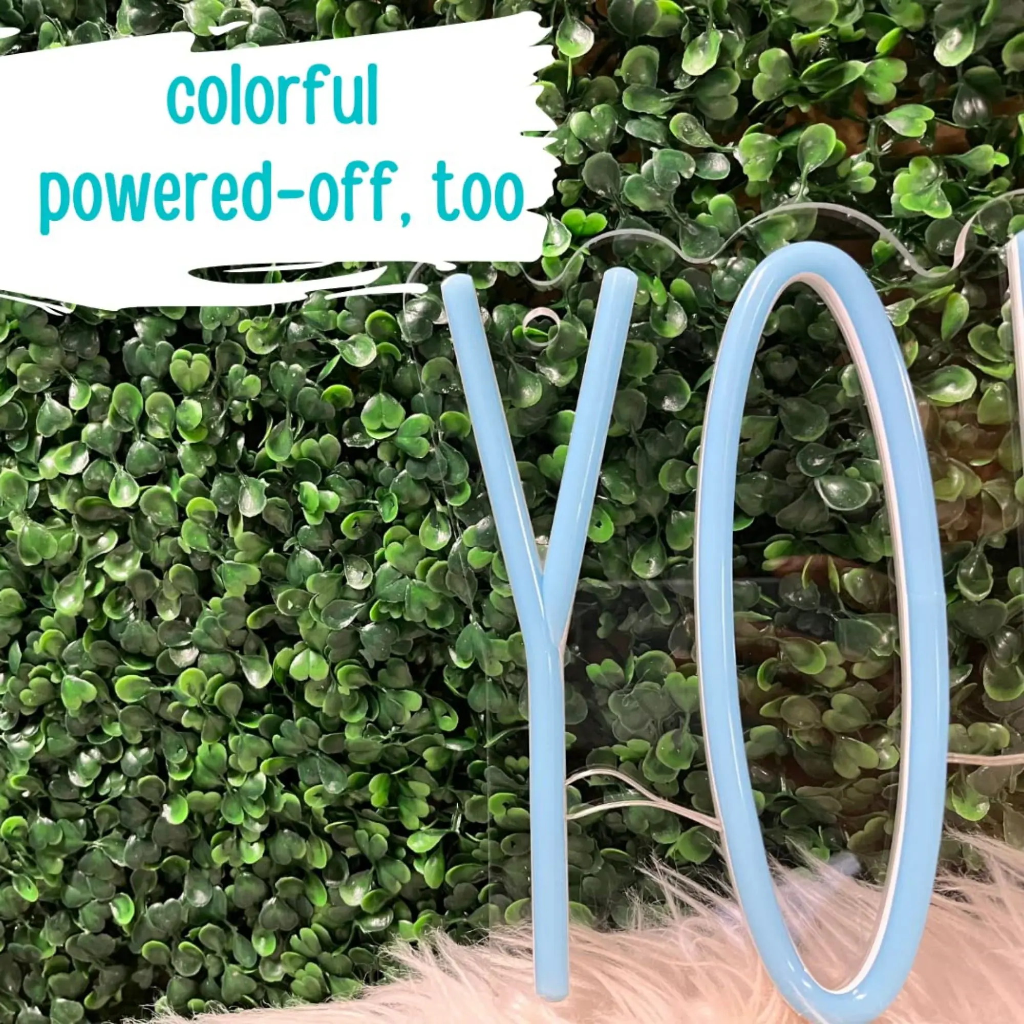 YOLO Neon Sign for Wall Decor LED Sign Neon Lights Signs for Bedroom Wall Ice Blue Room Décor USB Powered with Dimmable Switch