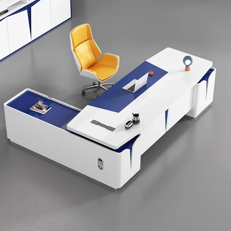

Luxury Nordic L Shape boss desk female president Office Desks With Drawers Home Office Writing Desk Modern Computer Desks Gamer