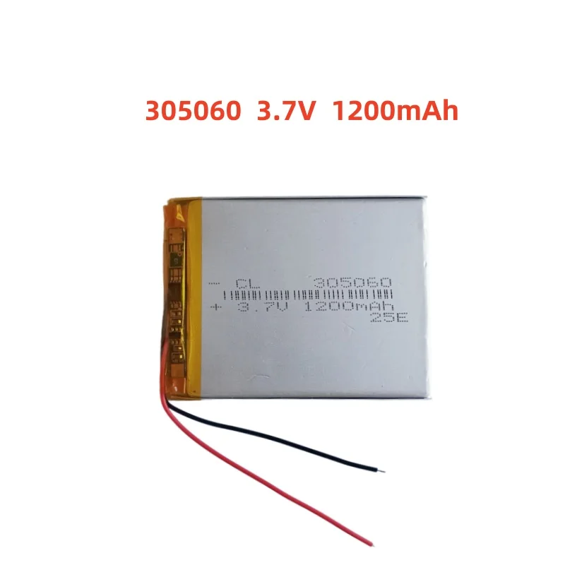 

305060 3.7V 1200mAh Lithium Polymer LiPo Rechargeable Battery Li cells For PAD DVD E-book Note Book Bluetooth Headset Mobile