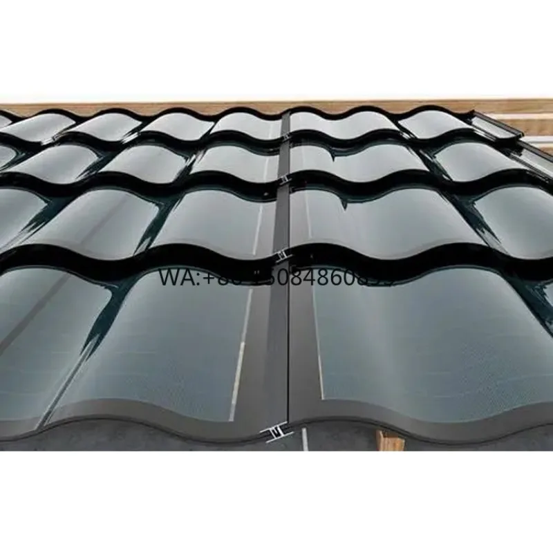 Solar Roof Curve Tile 30W CIGS Thin Film Photovoltaic Power Generates Energy System Glass Shingle Panel BIPV Solar Roof Tiles