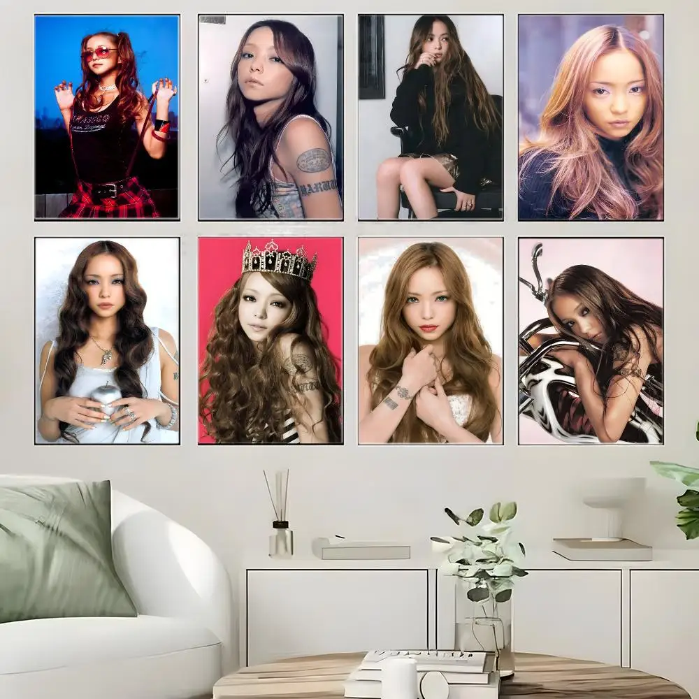 Retro J-pop Music N-Namie Amuro Poster  Self-adhesive Art Waterproof Paper Sticker Coffee House Bar Room Wall Decor