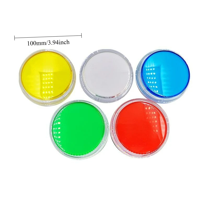100mm Large Round Transparent Edge Button with Light Self-Reset for Arcade Claw Machine Coin Operated Games
