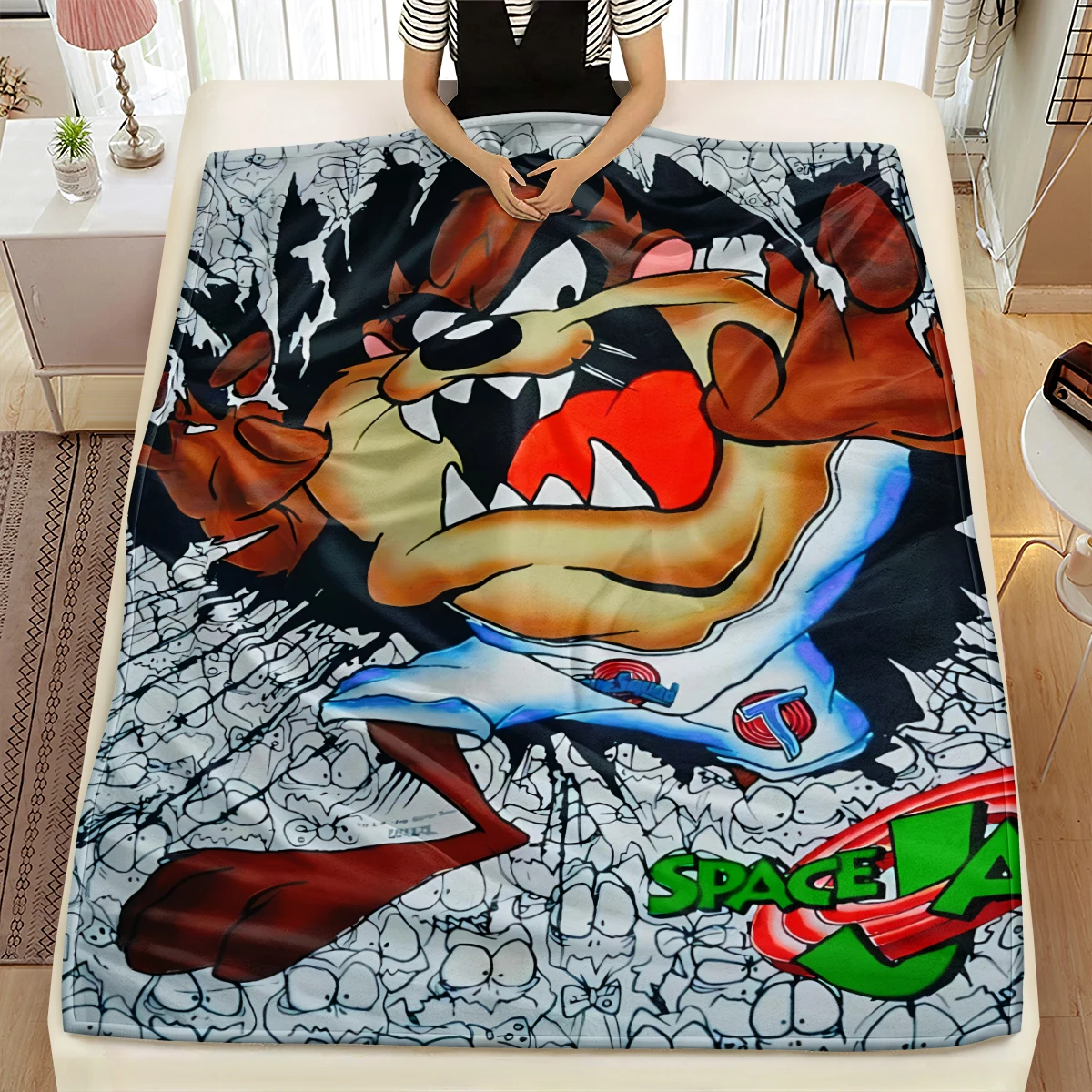 

3D Printing Cartoon Minnie Cute Blanket Fluffy Children and Adults Sofa Plush Bedspread Throw Lunch Blanket for Sofa Bed gift