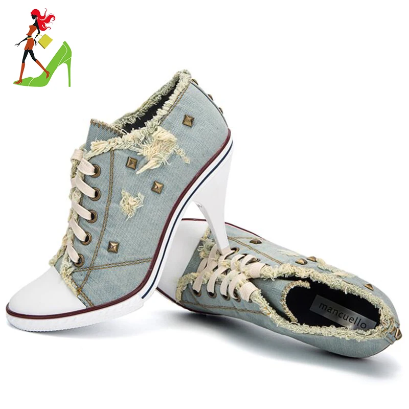 Canvas Shoes Spring Autumn Thin Heels Side zipper Women Heels Non Slip Pointed Toe Ankle Boots For Women Black British Style