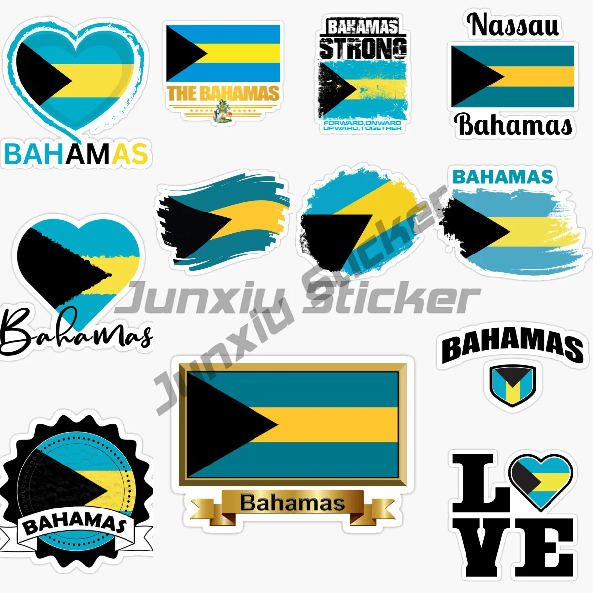 BAHAMAS Flag Bahamas Islands Scenic Tourist Car Sticker Vinyl Self-Adhesive Decorative Decal