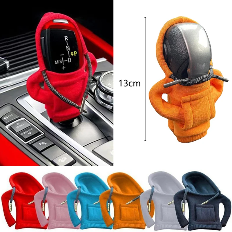 

Funny Fashion Hoodie Manual Handle Gear Car Shift Knob Cover Lever Decoration Hoodie Cover Automatic Car Interior Accessories