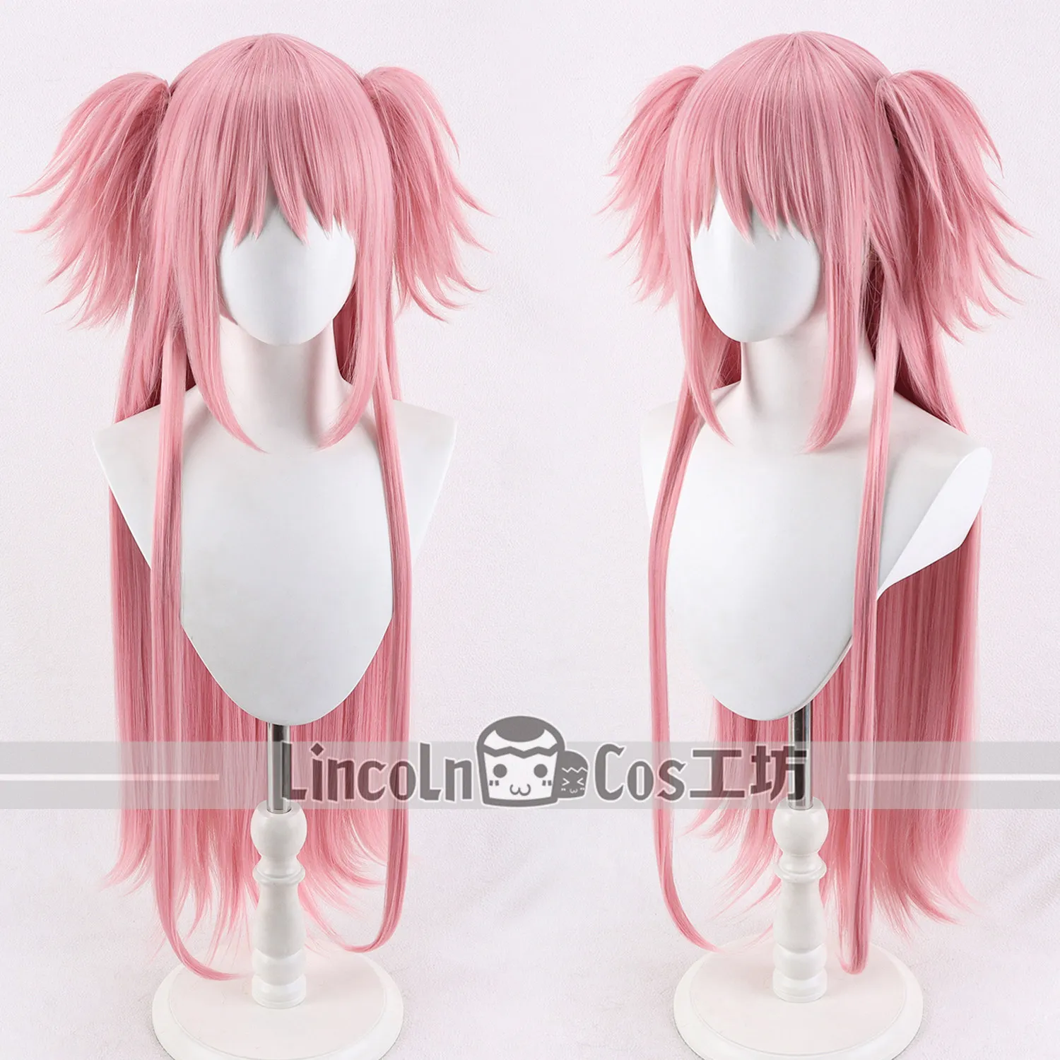 Kaname Madoka Cosplay Wig Magic Girl Pink 90cm Long Heat Resistant Synthetic Hair Halloween Party Role Play Carnival + Wig Cap