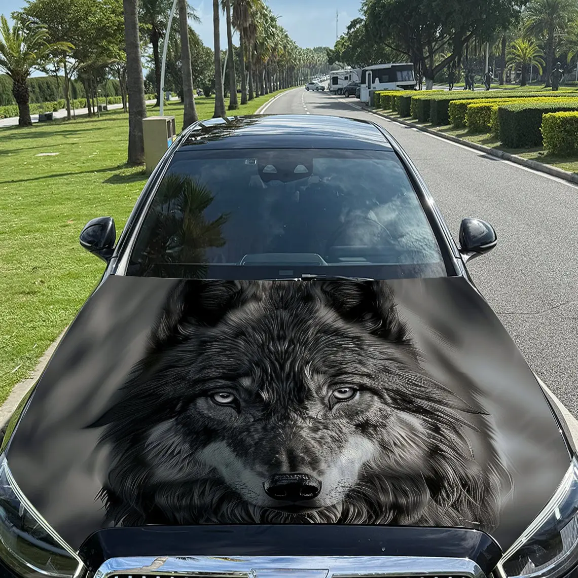 

Wolf Animal Theme Design Car Hood Stickers,Car Decoration Stickers,SUV And Truck Stickers,Car Parts,High-quality Gifts For Car E