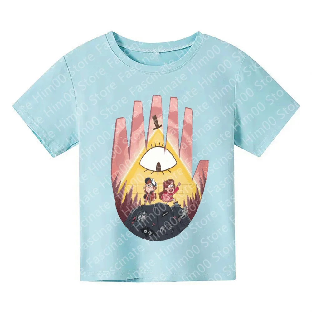 Disney Gravity Falls Bill Cipher T-shirt Summer fun boys street T-shirt Men\'s casual wear Parent-child T-shirt Party wear