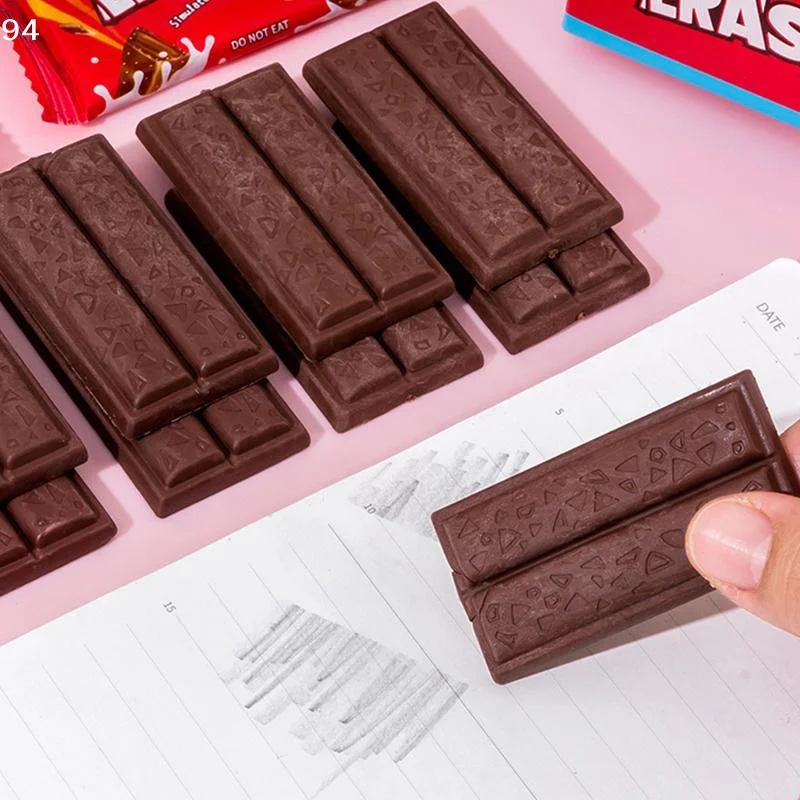Cartoon Chocolate Design Eraser Eraser Student Painting Writing Pencil Eraser Stationery School Office SuppliesNF stationery
